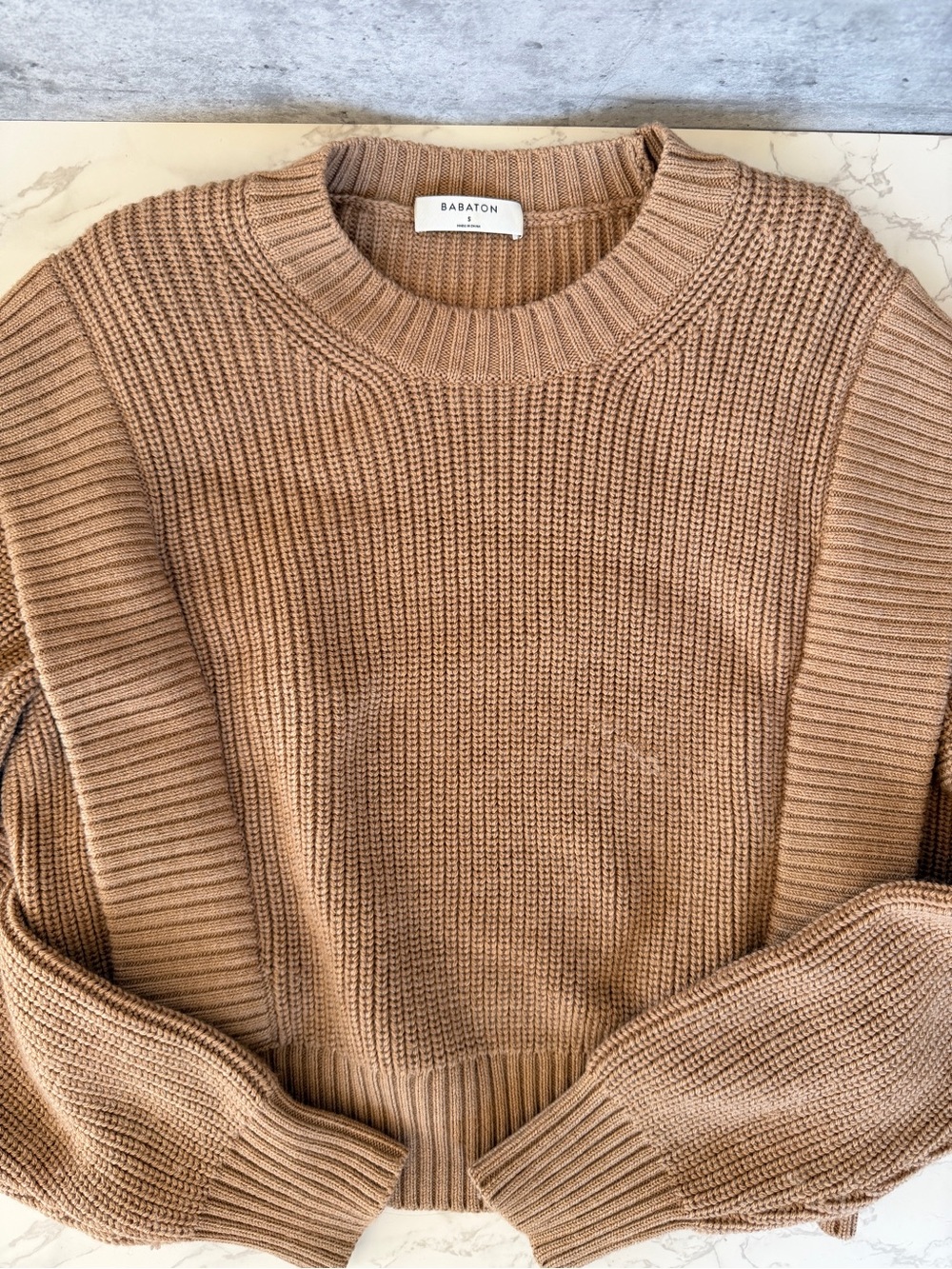 Babaton Crewneck Sweater in Camel/Tan